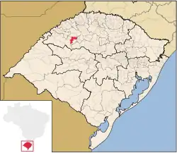 Location in Rio Grande do Sul state