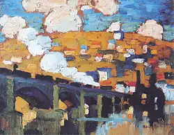 Robert Antoine Pinchon, 1905, Le Pont aux Anglais, Rouen, oil on canvas, 38 x 46 cm, private collection. It is unclear whether this work was painted before of after Le Pont aux Anglais, soleil couchant