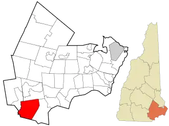 Location in Rockingham County and the state of New Hampshire