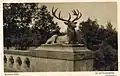 Rominten Hunting Lodge: the deer's bridge. The bronze deer was moved to Sosnovka near Moscow after World War II.
