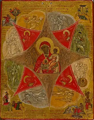 Presentation of the Virgin in the Temple and the Virgin of the Burning Bush, an icon likely commissioned by Boris Godunov (Walters Art Museum)