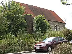 Church and oast house, August 2001