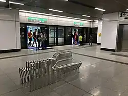 Benches at the station which are designed by student Mohd Saiful Anuar Zamri from Politeknik Sultan Ahmad Shah