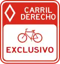 R-9-12 Right lane, bicycles only