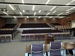 The moot courtroom of the S.J. Quinney College of Law.