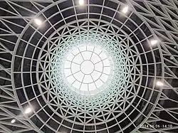 Ceiling window, known as the "Shenzhen eye", allowing daylight to pass into the station.