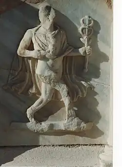 Character carrying a child