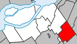Location within Beauharnois-Salaberry RCM