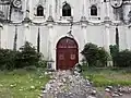 Damaged entrance of Saint Catherine of Alexandria Church