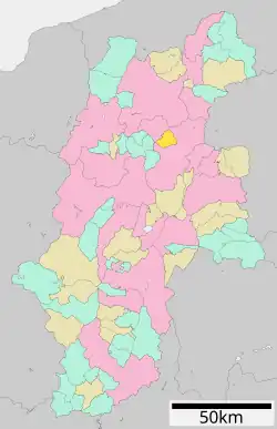 Location of Sakaki in Nagano Prefecture