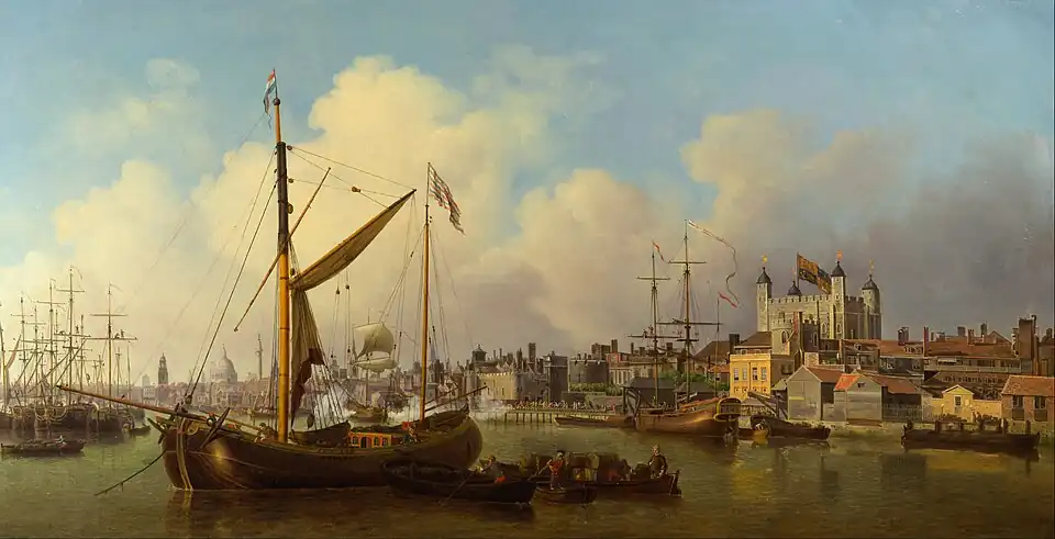 The Thames and the Tower of London, 1771
