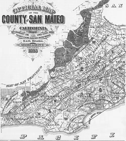 Map of San Mateo County, 1878