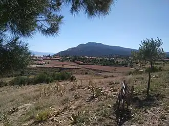 Sarıkavak, with Mount Maymun in the background