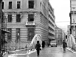 Sarajevo under siege, winter of 1992-1993. Crossing the Miljacka River. Christian Maréchal photo