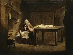 Tam's Wife Awaiting Him with Grim Expression