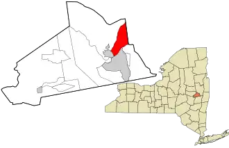 Location in Schenectady County and the state of New York.