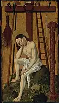 Pensive Christ with the Arma Christi, German, 1450–60