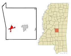 Location of Morton, Mississippi