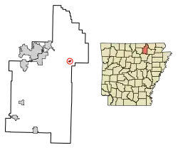 Location of Williford in Sharp County, Arkansas.