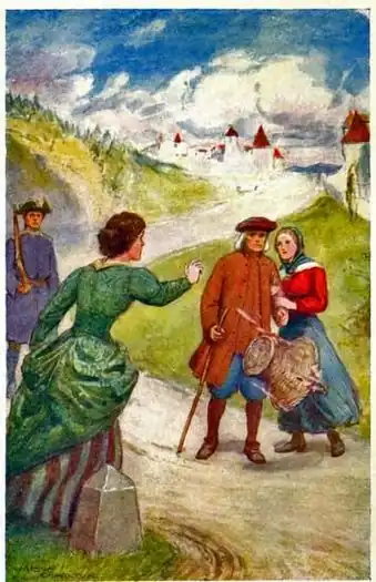 the cruel daughter-in-law casts out the couple who sheltered Mary