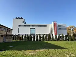 Colour photo of a white building