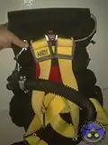 Adapted Wing sidemount BCD (32 lb donut wing/OMS Profile) with soft backplate (Oxycheq Travel-Lite).
