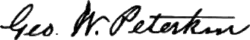 George William Peterkin's signature