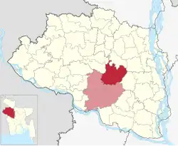 Location of Singra Upazila