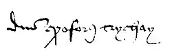 Sir Christopher Trychay's signature