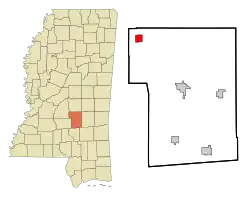 Location of Polkville, Mississippi