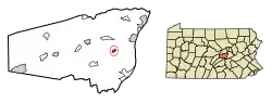 Location of Freeburg in Snyder County, Pennsylvania.