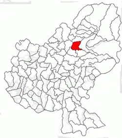 Location in Mureș County