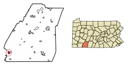 Location of Confluence in Somerset County, Pennsylvania.