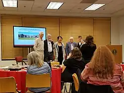 Albert Bandura speaking on Social Learning Theory and Entertainment-Education at Stanford University in March 2015.