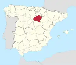 Map of Spain with Soria highlighted