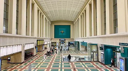 Ticket hall of Brussels' North Station (1952–1956)