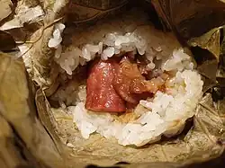 Lo mai gai with chinese sausage