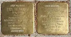 Stolpersteine für Eva Heimann und Erich Ochs