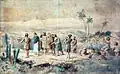 "On the Bank of River Jordan" (Nad Jordanem), 1848. Part of Biblical illustrations series. Color ink on paper.