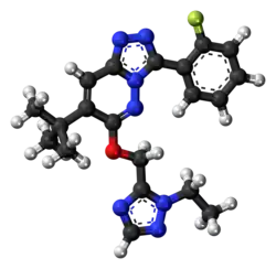 Ball-and-stick model of the TPA-023 molecule