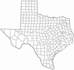 Location of Latexo, Texas