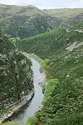 river flowing though gorge
