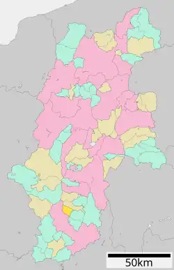 Location of Takamori in Nagano Prefecture
