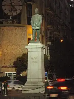 Statue of Talaat Harb standing in Talaat Harb Square, downtown Cairo.