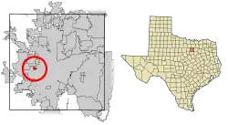 Location of Westover Hills in Tarrant County, Texas