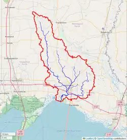 Map of the Tchefuncte River Watershed, showing the watershed boundary and major waterways.