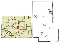 Location of the Florissant CDP in Teller County, Colorado.