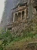 Telmessos rock tomb. The sign on site says the tombs date from about 400 BC