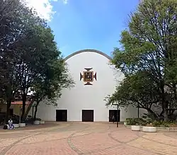 The church at the main entrance to the Mdellin Campus on 70th Avenue