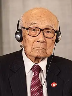 Terumi Tanaka former professor, Representative of Nihon Hidankyo, 2024 Nobel Peace Prize Ceremony in Oslo, Norway